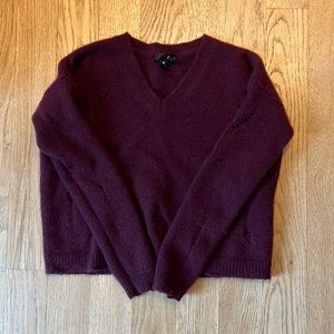 Aqua 100% cashmere distressed sweater